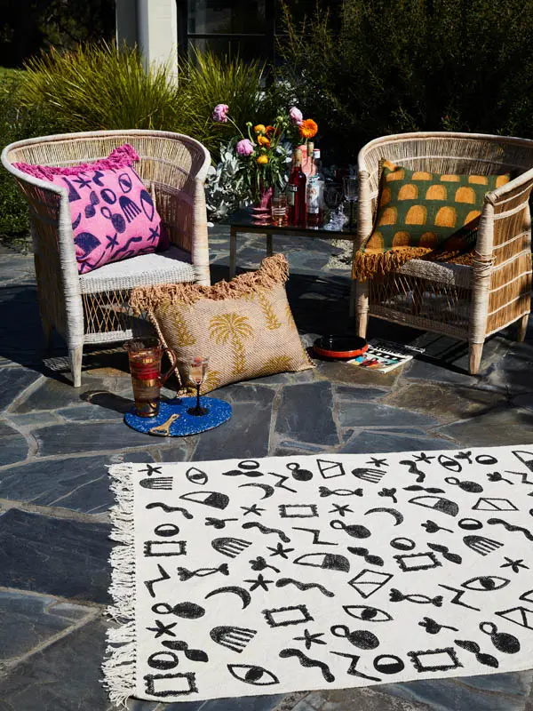 Dhurrie pillows, for Lumière
