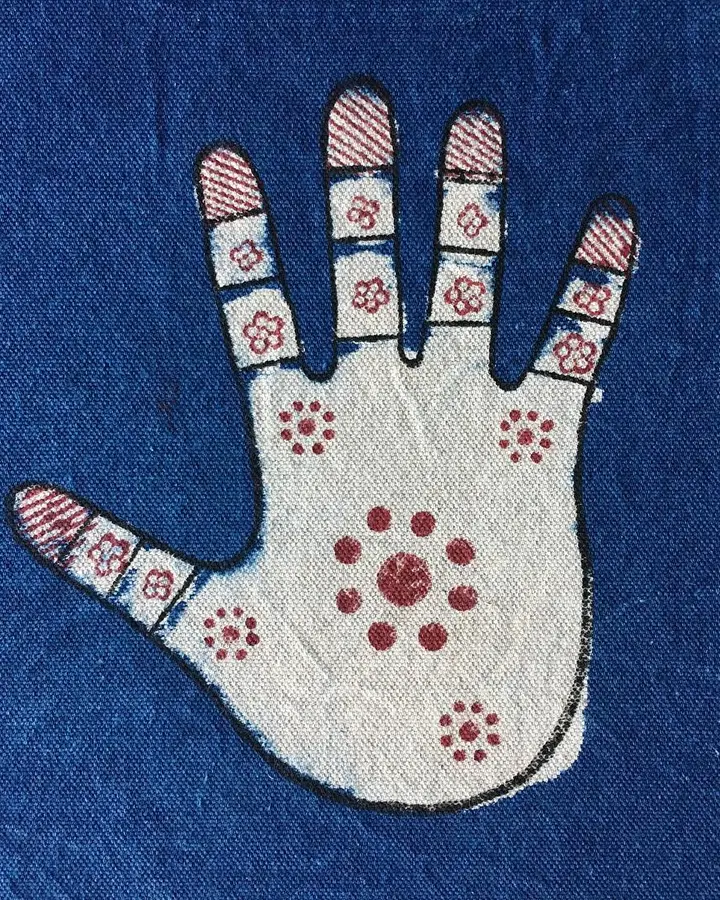 Indigo henna hand print, for Imprinted Story: photograph 3 of 3
