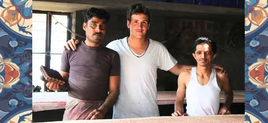 With two of the printers Bagru Textiles was built around, 2010.